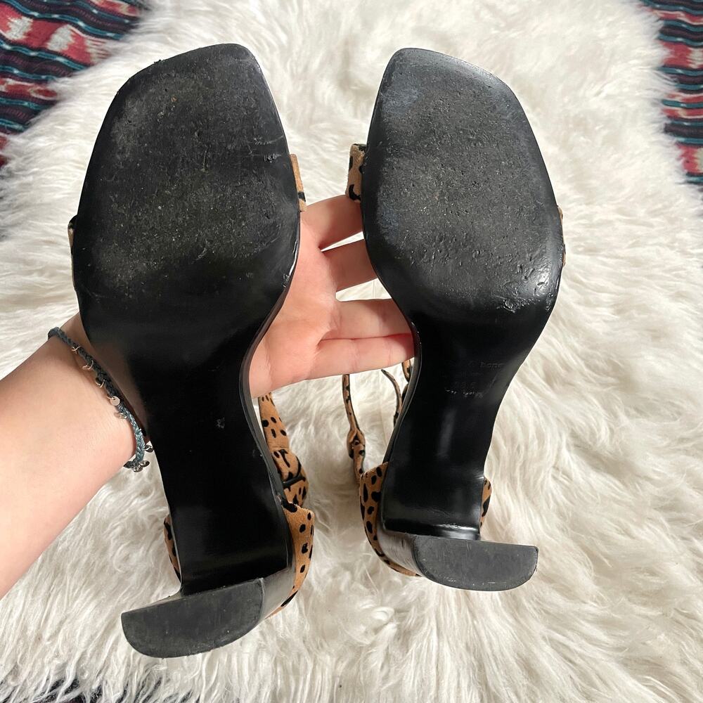 rag & bone Ellis Cheetah Print Animal Print Sandals Block Heel Heels sz 38.5 - Picture 7 of 9